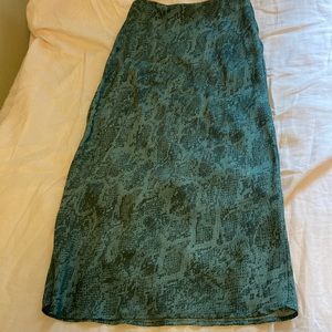 A New Day small green snake skin pattern midi skirt